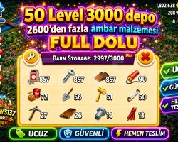 50 LEVEL 3000 DEPO FULL AMBAR DOLU HESAP