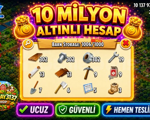 40 LEVEL 1000 DEPO 10 MİLYON ALTIN DOLU HESAP