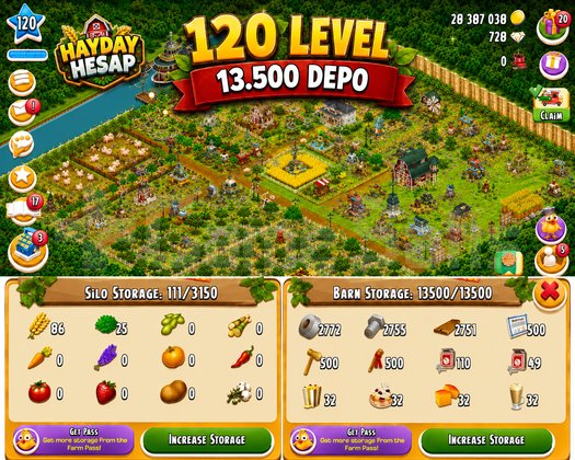 120 Level 13500 Ağıllı Hesap