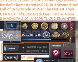 9 MADALYALI 101 LV STEAM 1095 TL CS 2 ENVANTERLİ G