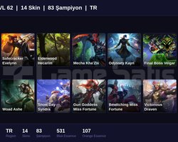 TR / 62 LVL + 14 SKİN + GOLD III !!