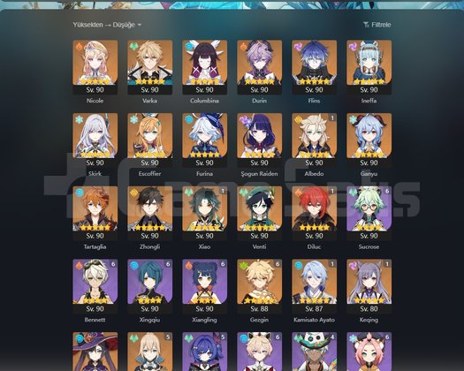 EU Varka Flins Skirk venti durin + bis+ Rate up