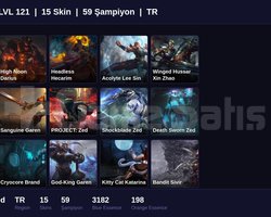 TR / 121 LVL + 15 SKİN + UNRANKED !!