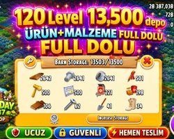 120 LEVEL 13.500 DEPO FULL MALZEME DOLU HESAP