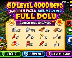 60 LEVEL 4000 DEPO FULL AĞIL DOLU HESAP