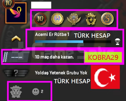 TR HESAP+FACEİT+ 5 MADALYA 126 WİN 254 SAAT SEÇKİN