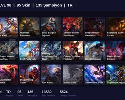TR / 98 LVL + 95 SKİN + UNRANKED !!