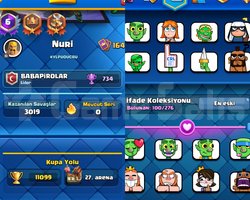 6 Yıllık 11000 kupa 7180 elmas ve Klan