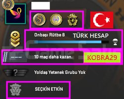 TR HESAP+5K OYUN+3 MADALYA 14 WİN 41 SAAT