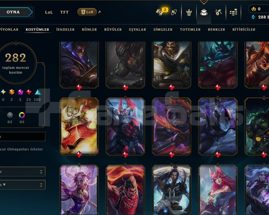 652 LEVEL / 282 SKİN / FUL HERO +MAİL +15K SATIŞ