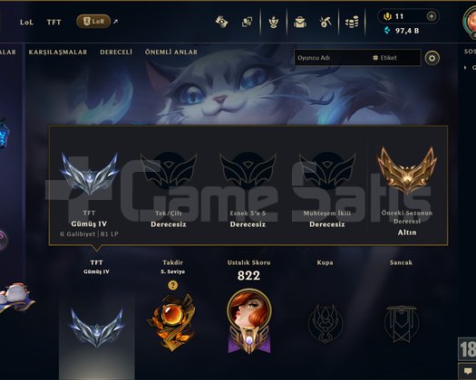 785 KOSTÜM 97K ÖZ UNRANKED EFSANE DOLU MAİL HESAP