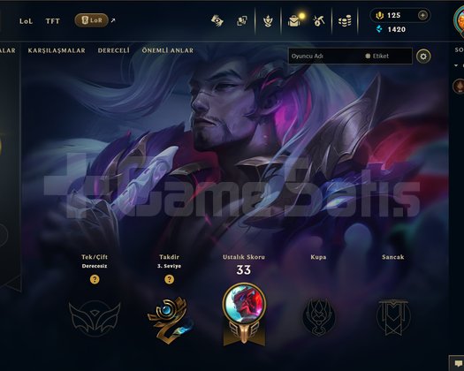 EUW 37 LVL UNRANKED RANK KASMALIK 6 SKINLI