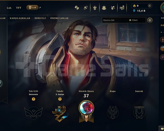 EUW - 40 LVL UNRANKED RANK KASMALIK 6 SKINLI
