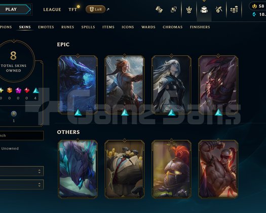 EUW Unranked | 8 Kostüm - 10K Mö | LoL Hesap