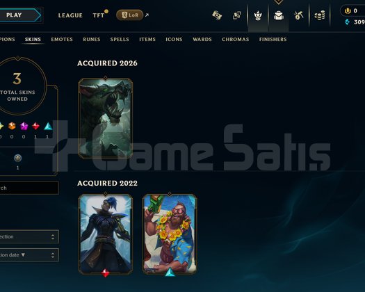 EUW Unranked | 3 Kostüm - 34 Hero | LoL Hesap