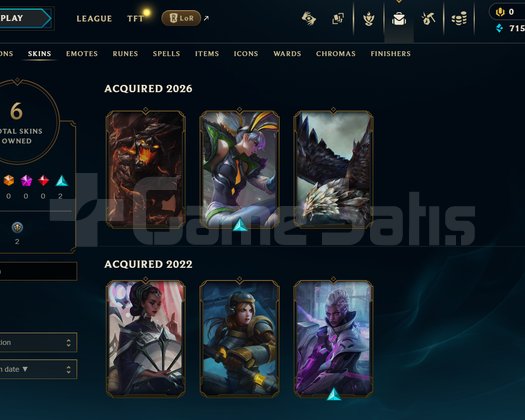 EUW Unranked | 6 Kostüm - 26 Hero | LoL Hesap