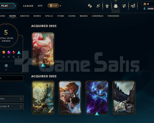 EUW Unranked | 5 Kostüm - 34 Hero | LoL Hesap