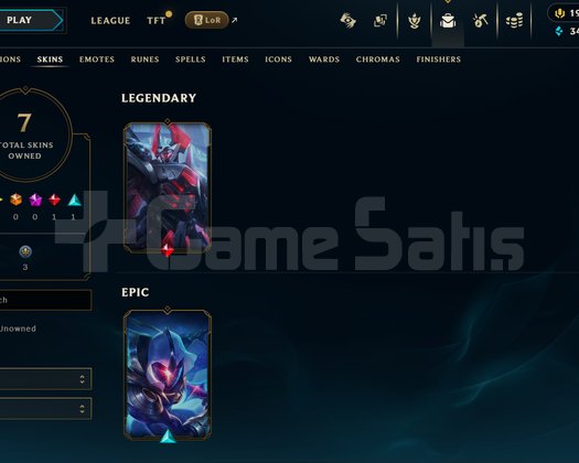 EUW Unranked | 7 Kostüm - 43 Hero | LoL Hesap