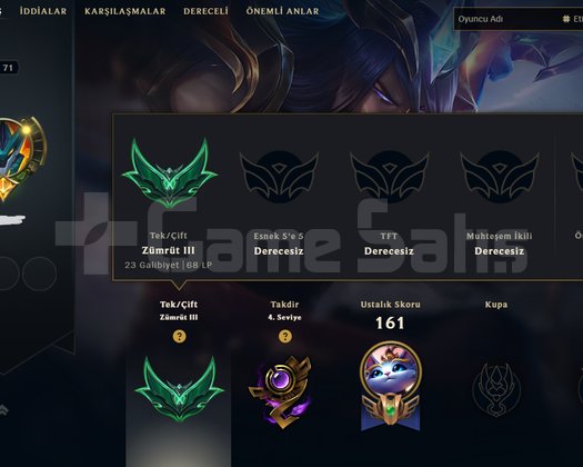 64 WR Z3 68 LP +28 HİGH MMR EFSANE KÖSTÜMLER