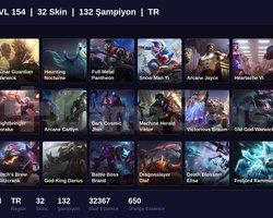 TR / 154 LVL + 32 SKİN + SILVER I !!