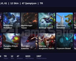 TR / 61 LVL + 12 SKİN + FRESH + RANK HAZIR !!