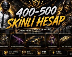 400-500 SKİN GARANTİLİ PUBG RANDOM KALİTELİ