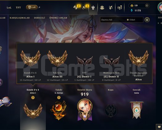 541 KOSTÜM 1042 LVL GOLD EFSANE DOLU MAİL HESAP