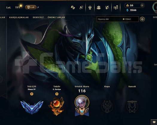 TR DIAMOND 4 58 winrate Handlevel Hesap