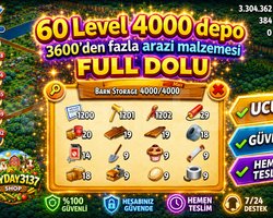 60 LEVEL 4000 DEPO FULL ARAZİ DOLU HESAP