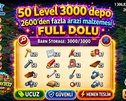 50 LEVEL 3000 DEPO FULL ARAZİ DOLU HESAP