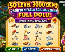 50 LEVEL 3000 DEPO FULL AĞIL DOLU HESAP