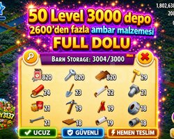 50 LEVEL 3000 DEPO FULL AMBAR DOLU HESAP