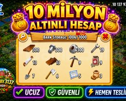 40 LEVEL 1000 DEPO 10 MİLYON ALTIN DOLU HESAP