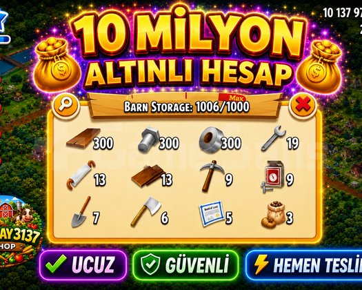 40 LEVEL 1000 DEPO 10 MİLYON ALTIN DOLU HESAP