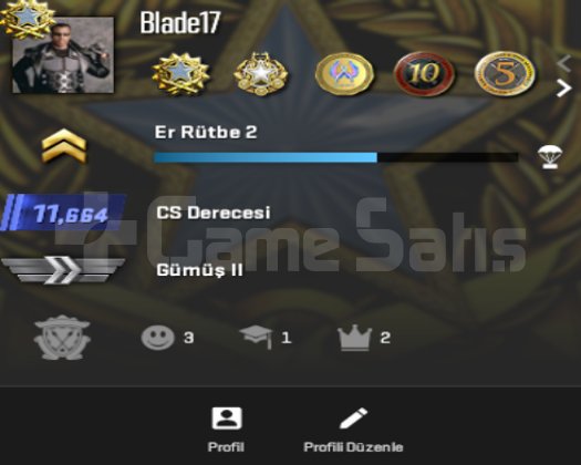 CS 2 + SEÇKİN + 7 MADALYA + 1650 SAAT + FACEİT