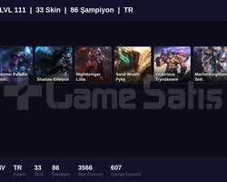 TR / 111 LVL + 33 SKİN + SILVER IV !!