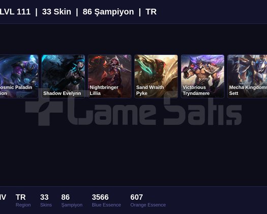 TR / 111 LVL + 33 SKİN + SILVER IV !!