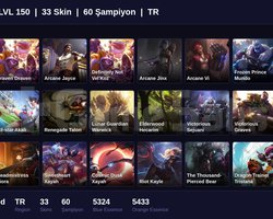 TR / 150 LVL + 33 SKİN + UNRANKED + 2023 ACC !!
