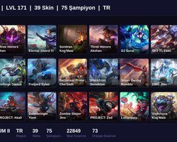 TR / 171 LVL + 39 SKİN + PLATINUM II !!