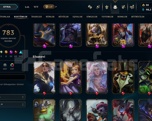 467 LEVEL / 783 SKİN / FUL HERO +MAİL +15K SATIŞ