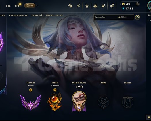 EUW 200+ LP BOL DEĞERLİ KOSTÜMLÜ