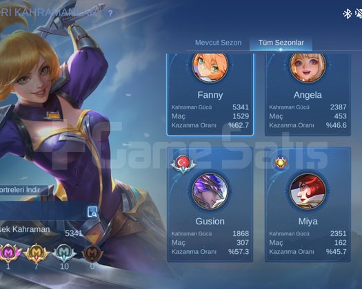FANNY ASP GUS COLLECTOR JANSON LEGENDLİ TR HESABİ