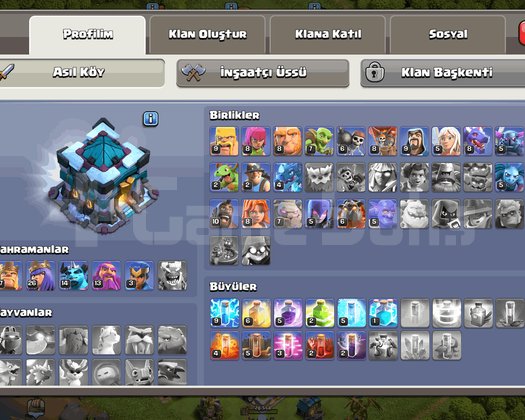 13 Belediyeli Binalı Clash Of Clans Hesabı