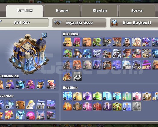CLASH OF CLANS KB18 3 HESAP PROFİLİM DE
