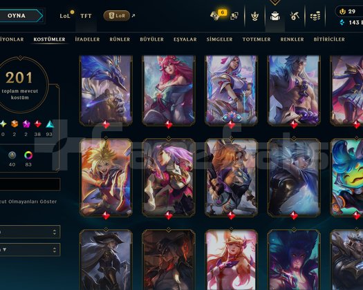 250 LEVEL / 201 SKİN / FUL HERO +MAİL +TELEFON
