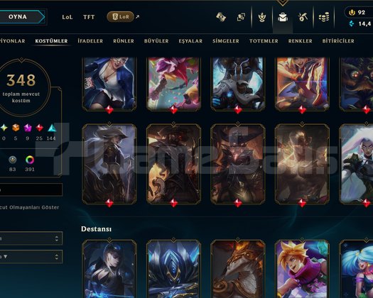 825 LEVEL / 348 SKİN / FUL HERO +MAİL +TELEFON