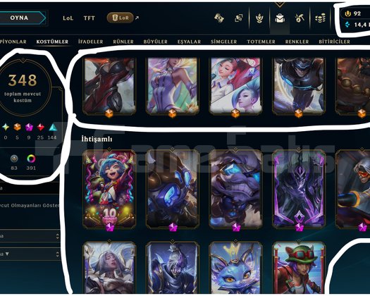 825 LEVEL / 348 SKİN / FUL HERO +MAİL +TELEFON