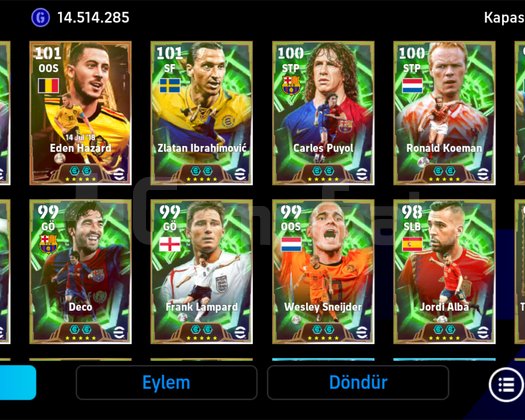 Hazard cruyff ibrahimovicli on numara hesap