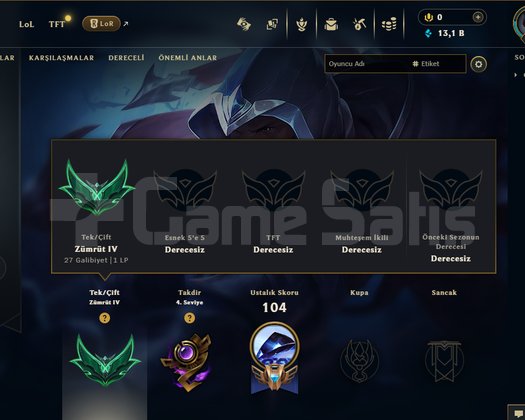 EUW / EMERALD 4 / +30 HANDMADE /68WR YÜKSEK MMR