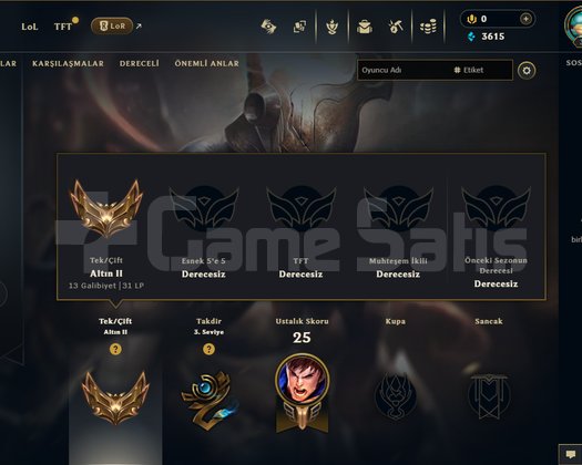 EUW / GOLD 2 / +30LP HANDMADE / UYGUN FİYATA